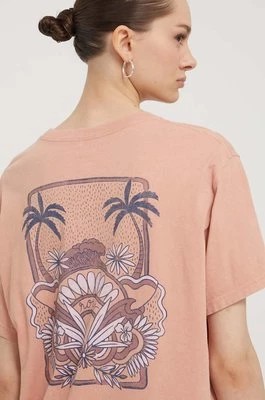 Zdjęcie produktu Roxy t-shirt bawełniany damski kolor pomarańczowy ERJZT05685