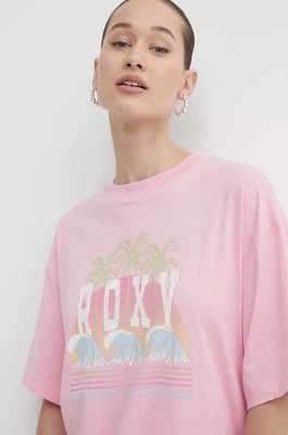 Zdjęcie produktu Roxy t-shirt bawełniany damski kolor różowy ERJZT05692