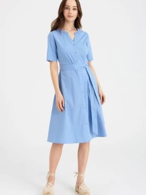 Zdjęcie produktu Rozkloszowania sukienka za kolano niebieska Greenpoint