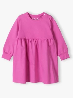 Zdjęcie produktu Różowa bawełniana sukienka niemowlęca z długim rękawem 5.10.15.