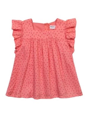 Zdjęcie produktu Różowa bluzka z falbankami dla niemowlaka w serduszka Minoti