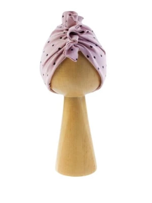 Zdjęcie produktu Różowa czapka niemowlęca dziewczęca w serduszka typu turban Nicol