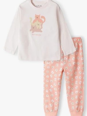 Zdjęcie produktu Różowa dzianinowa piżama dla dziewczynki - 5.10.15.