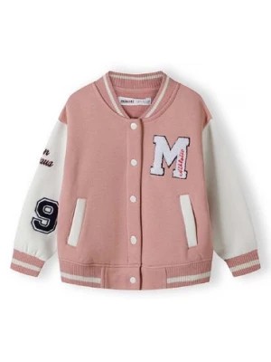 Zdjęcie produktu Różowa kurtka dziewczęca typu baseball z naszywkami Minoti