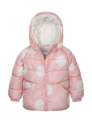Zdjęcie produktu Różowa niemowlęca kurtka ocieplana w duże kropki z kapturem Minoti
