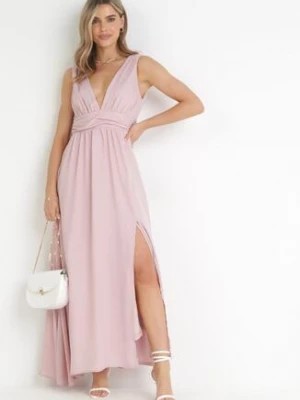 Zdjęcie produktu Różowa Rozkloszowana Sukienka na Ramiączkach Seraphineme