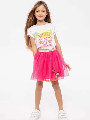 Zdjęcie produktu Różowa spódnica krótka dziewczęca z cekinami Minoti