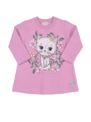 Zdjęcie produktu Różowa sukienka dla niemowlaka z kotkiem Quimby