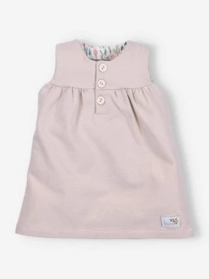 Zdjęcie produktu Różowa sukienka niemowlęca na ramiączkach PINK FLOWERS z bawełny organicznej NINI