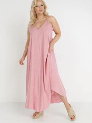 Zdjęcie produktu Różowa Sukienka z Wiskozy Galope