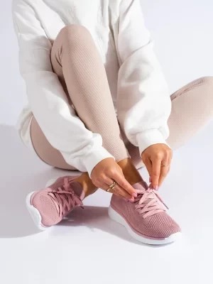 Zdjęcie produktu Różowe buty sportowe damskie sznurowane Shelvt