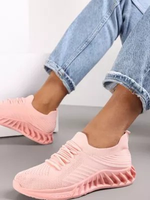 Zdjęcie produktu Różowe Buty Sportowe na Podeszwie ze Żłobieniami Weno