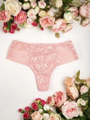 Zdjęcie produktu Różowe Koronkowe Majtki Figi Positana