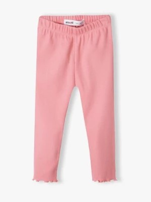 Zdjęcie produktu Różowe legginsy dla niemowlaka prążkowane Minoti