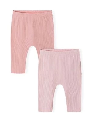 Zdjęcie produktu Różowe legginsy w prążki dla niemowlaka 2-pack Minoti