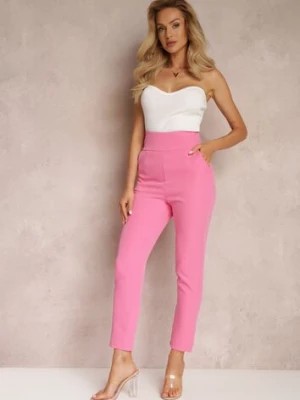 Zdjęcie produktu Różowe Materiałowe Spodnie Regular Pivolia