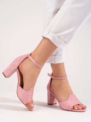 Zdjęcie produktu Różowe sandały damskie na słupku W. Potocki Merg