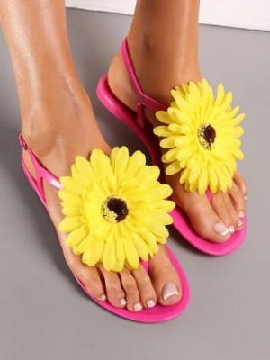 Zdjęcie produktu Różowe Sandały Japonki z Kwiatem Tristiva