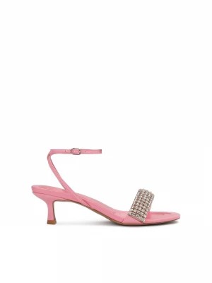 Zdjęcie produktu Różowe sandały z biżuteryjną ozdobą Kazar