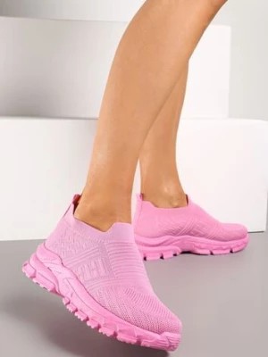 Zdjęcie produktu Różowe Sneakersy z Elastyczną Cholewką na Grubej Podeszwie Alamissa