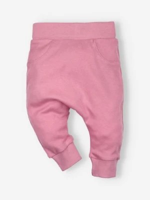 Zdjęcie produktu Różowe spodnie niemowlęce z bawełny dla dziewczynki NINI