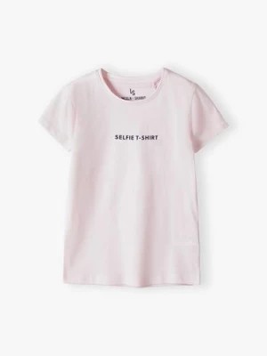 Zdjęcie produktu Różowy t-shirt bawełniany dla dziewczynki Lincoln & Sharks by 5.10.15.