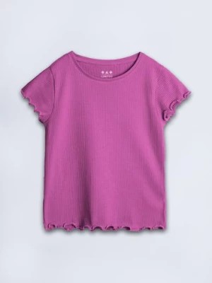 Zdjęcie produktu Różowy t-shirt dziewczęcy w prążki - Limited Edition