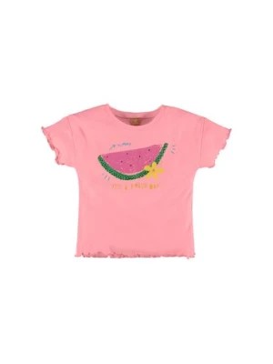 Zdjęcie produktu Różowy t-shirt dziewczęcy z nadrukiem Up Baby