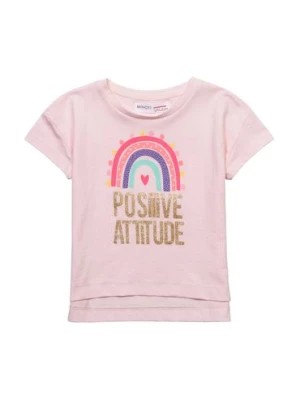 Zdjęcie produktu Różowy t-shirt niemowlęcy z bawełny- Positive Attitude Minoti