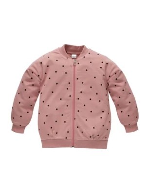 Zdjęcie produktu Rozpinana bluza dla dziewczynki różowa w groszki TRES BIEN - Pinokio