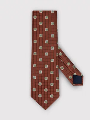 Zdjęcie produktu Rudy krawat męski w geometryczny wzór Pako Lorente