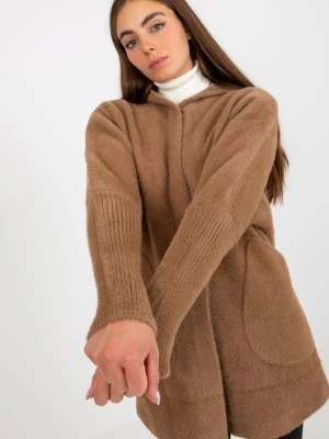 Zdjęcie produktu RUE PARIS Jasnobrązowy damski płaszcz alpaka z wełną Carolyn