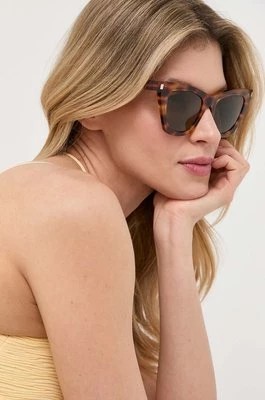 Zdjęcie produktu Saint Laurent okulary przeciwsłoneczne damskie kolor beżowy