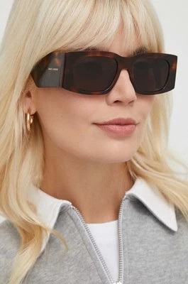 Zdjęcie produktu Saint Laurent okulary przeciwsłoneczne damskie kolor brązowy