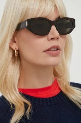 Zdjęcie produktu Saint Laurent okulary przeciwsłoneczne damskie kolor brązowy SL 638