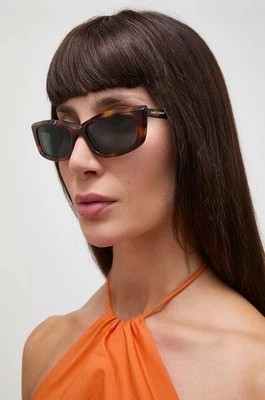 Zdjęcie produktu Saint Laurent okulary przeciwsłoneczne damskie kolor brązowy SL 658