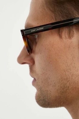 Zdjęcie produktu Saint Laurent okulary przeciwsłoneczne męskie kolor brązowy