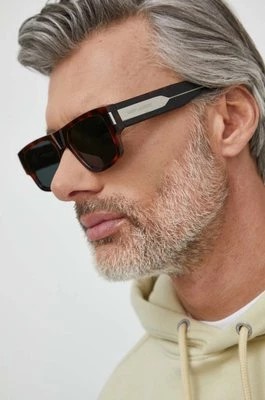 Zdjęcie produktu Saint Laurent okulary przeciwsłoneczne męskie kolor brązowy SL 659