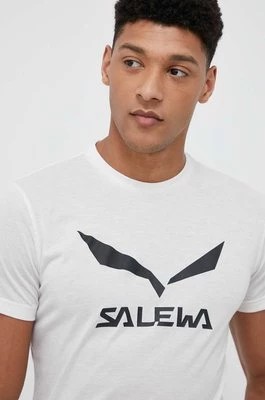Zdjęcie produktu Salewa t-shirt sportowy Solidlogo Dry kolor biały z nadrukiem 00-0000027018