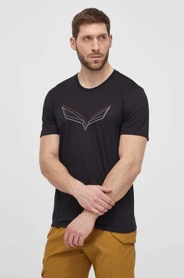 Zdjęcie produktu Salewa t-shirt sportowy Pure Eagle Frame Dry kolor czarny z nadrukiem 00-0000028448