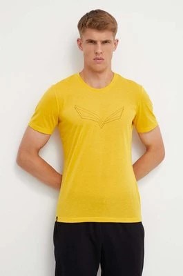 Zdjęcie produktu Salewa t-shirt sportowy Pure Eagle Frame Dry kolor żółty z nadrukiem 00-0000028448