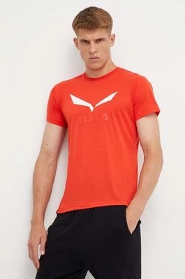 Zdjęcie produktu Salewa t-shirt sportowy Solidlogo Dry kolor czerwony z nadrukiem 00-0000027018