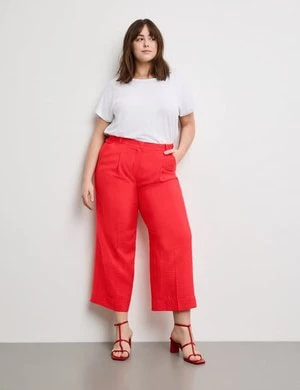 Zdjęcie produktu SAMOON Damski Lekki spodnie o dł. 7/8 z szerokimi nogawkami Lotta Czerwony Jednokolorowy