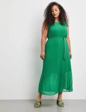 Zdjęcie produktu SAMOON Damski Plisowana sukienka bez rękawów Bez rękawów Okrągły Zielony Jednokolorowy