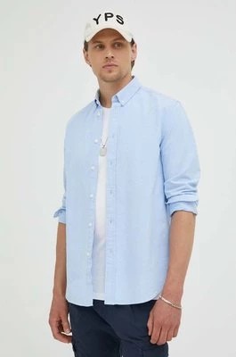 Zdjęcie produktu Samsoe Samsoe koszula bawełniana LIAM męska kolor niebieski regular z kołnierzykiem button-down M00023175