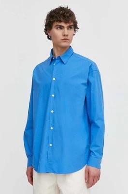 Zdjęcie produktu Samsoe Samsoe koszula bawełniana SALUAN męska kolor niebieski relaxed z kołnierzykiem klasycznym M24100044