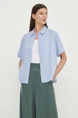 Zdjęcie produktu Samsoe Samsoe koszula MINA damska kolor niebieski regular z kołnierzykiem klasycznym F21200143
