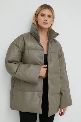 Zdjęcie produktu Samsoe Samsoe kurtka skórzana damska kolor szary zimowa oversize