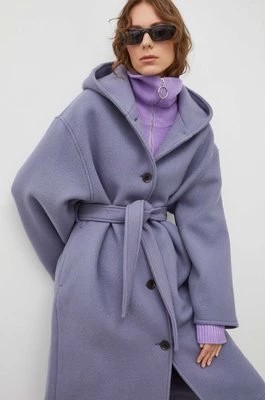 Zdjęcie produktu Samsoe Samsoe płaszcz wełniany kolor fioletowy przejściowy oversize