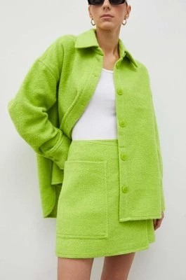 Zdjęcie produktu Samsoe Samsoe spódnica z domieszką wełny INEZ kolor zielony mini prosta F23400012